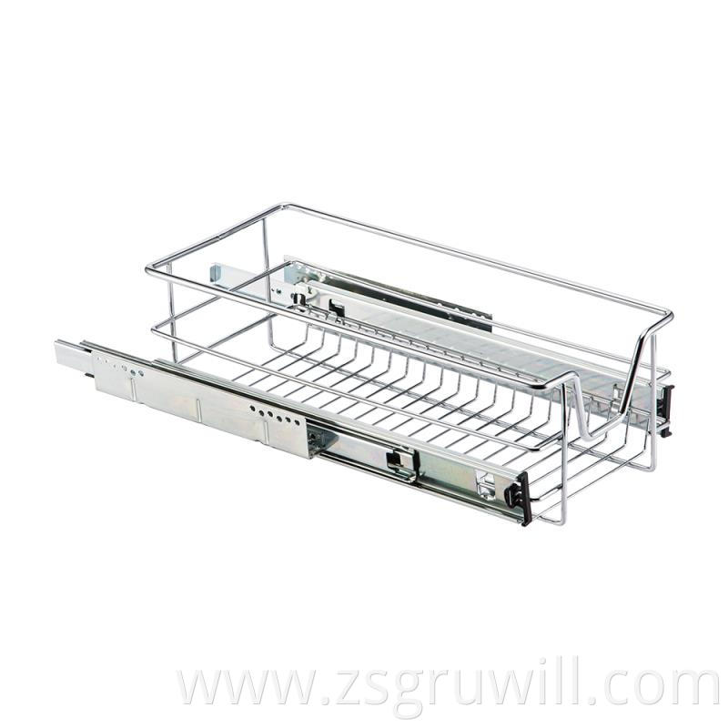 Foshan hot sale OEM pull out drawer metal wire baskets kitchen storage